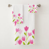 Champ de fleurs d'aquarelle rose (En situation)