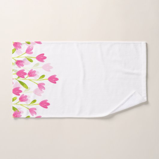 Champ de fleurs d'aquarelle rose (Serviette à main)