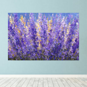 Champ de Fleurs de Lavande Violette Art Mural Abst