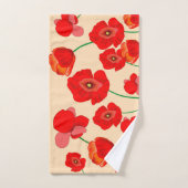 Champ de fleurs de pavot rouge sur arrière - plan (Serviette à main)
