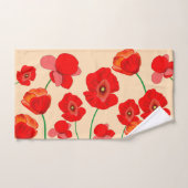 Champ de fleurs de pavot rouge sur arrière - plan (Serviette à main)