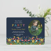 Champ de fleurs Invitation photo (Debout devant)