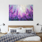 Champ de fleurs violet rose Art mural abstrait (Insitu(Chambre))