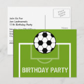 Champ de football Anniversaire Carte postale Invit (Devant / Derrière)