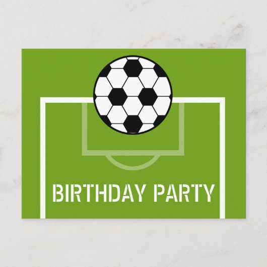 Champ de football Anniversaire Carte postale Invit (Devant)