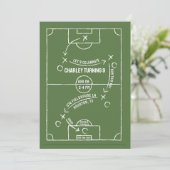 Champ de football Anniversaire Fête Invitation (Debout devant)