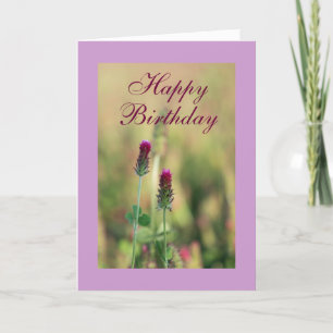 Champ de la carte d'anniversaire violet