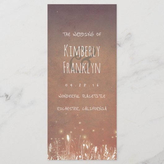 Champ de lucioles de nuit Programme de mariage rus (Devant)