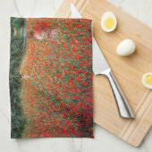Champ de Monet de serviette de cuisine rouge de (Quart Plié)