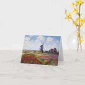Champ de Monet des tulipes avec la carte de note (Fleur jaune)
