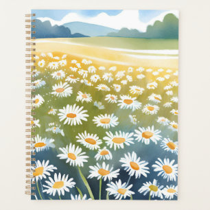 Champ de pâquerettes Peinture florale de prairie