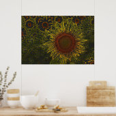 Champ de tournesol 36 x 24 Poster (Cuisine)
