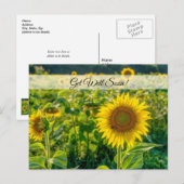 Champ de tournesols dorés Carte postale de bon rét (Devant / Derrière)