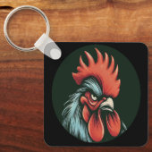"Champ Grumpy Rooster" Double Sided Aluminum Sleutelhanger (Voorkant)