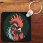 "Champ Grumpy Rooster" Double Sided Aluminum Sleutelhanger (Achterkant)