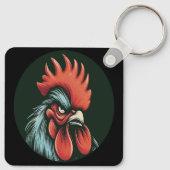 "Champ Grumpy Rooster" Double Sided Aluminum Sleutelhanger (Achterkant)