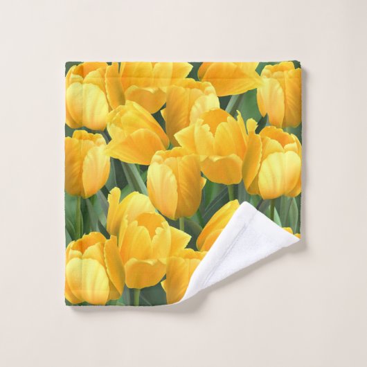 Champ jaune de tulipes (Gant de toilette)