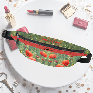 Champ lumineux de pavots rouges, personnalisable