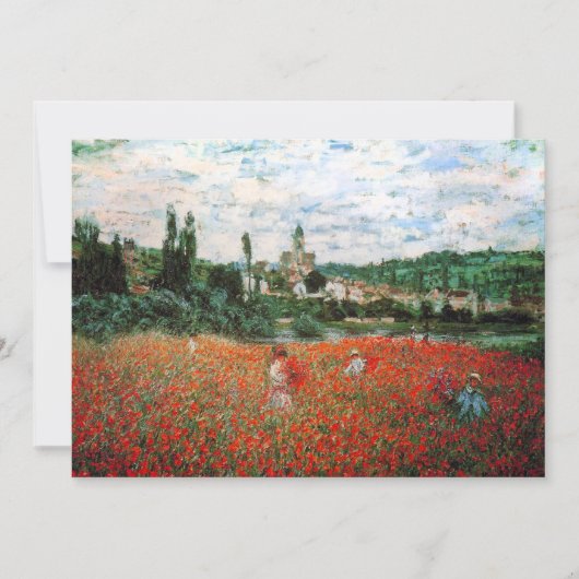 Champ Monet des Invitations de Red Poppies (Devant)