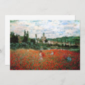 Champ Monet des Invitations de Red Poppies (Devant / Derrière)