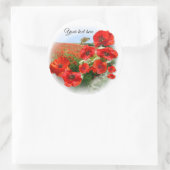 CHAMP POPPY Ajouter votre texte Sticker rond class (Sac)