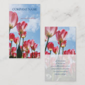 Champ rose de tulipes - carte de visite (Devant / Derrière)