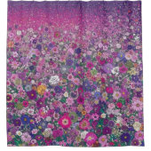 Champ rose et violet Fleur sauvage rideau de douch (Devant)