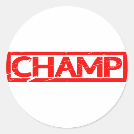 Champ Stamp Ronde Sticker (Voorkant)