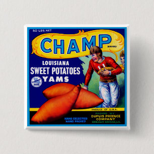 Champ Sweet-aardappelen Vierkante Button 5,1 Cm