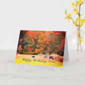 Champ Vaches de feuillage d'automne Carte d'annive (Fleur jaune)