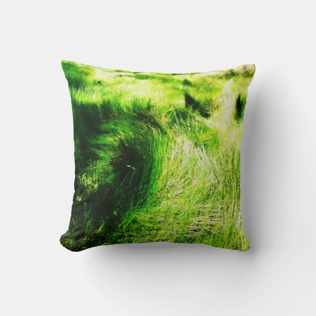 Champ vert - Peinture Coussin d'art (Recto)