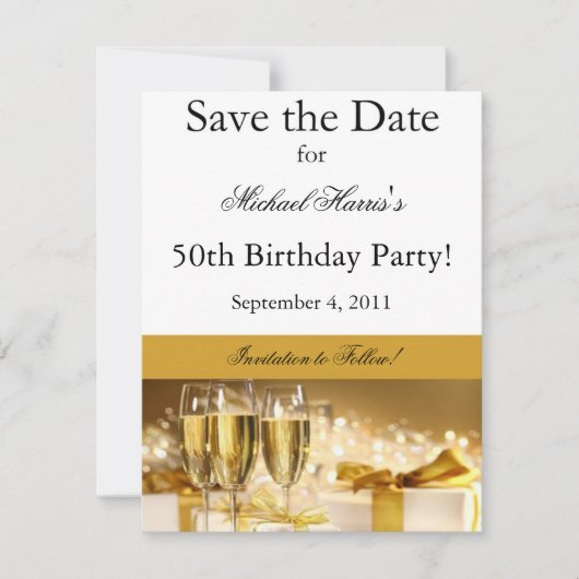 Champaagne Enregistrer la date Invitation (Devant)