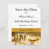 Champaagne Enregistrer la date Invitation (Devant / Derrière)