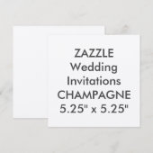 CHAMPAGNE 110 lb 5,25-inch Square Wedding Invitati Kaart (Voorkant / Achterkant)