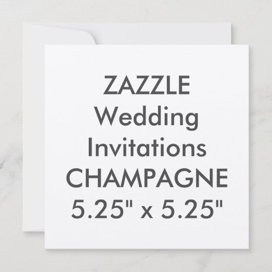 CHAMPAGNE 110lb Invitations de mariage Carré de 5, (Devant)