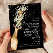 Champagne 21e verjaardag Black Gold uitnodiging