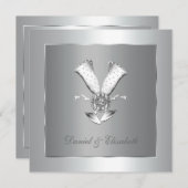 Champagne 25e huwelijksverjaardag feest kaart (Voorkant / Achterkant)