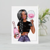 Champagne Anniversaire Foil Invitation (Debout devant)