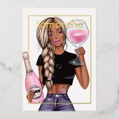 Champagne Anniversaire Foil Invitation (Recto)