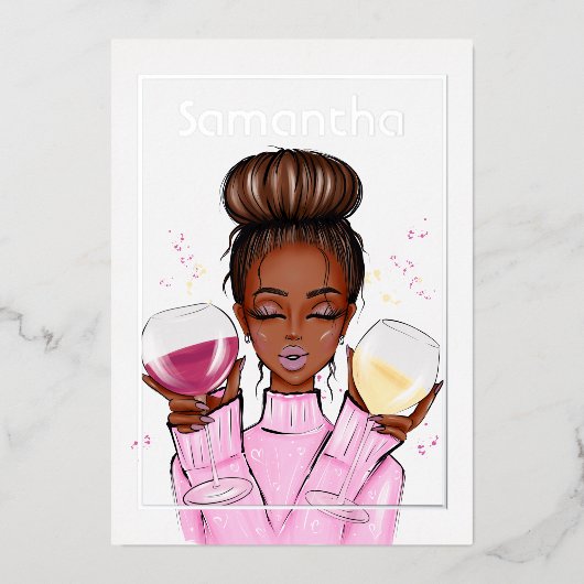 Champagne Anniversaire Foil Invitation (Recto)