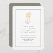 Champagne aquarelle glaces invitations de mariage (Devant / Derrière)