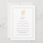 Champagne aquarelle glaces invitations de mariage (Devant)
