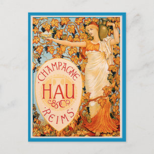 Champagne Art Nouveau Poster Art Briefkaart