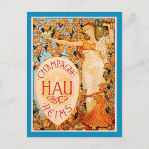 Champagne Art Nouveau Poster Art Briefkaart