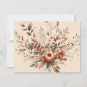 Champagne Automne Mariage Gratitude Carte de remer (Dos)