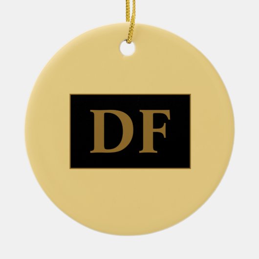 Champagne Avec Initiales D'Or Ornement En Céramiqu (Devant)