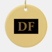 Champagne Avec Initiales D'Or Ornement En Céramiqu (Dos)