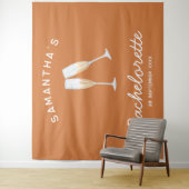 Champagne Bachelorette Party Achtergrond Boho Fun Wandkleed (In situ)