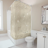 Champagne Background Beige Glitter Douchegordijn (In situ)