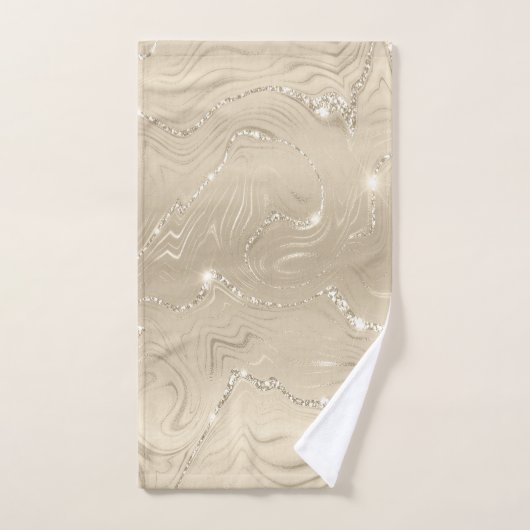 Champagne Background White en Beige Glitter Bad Handdoek (Handdoek)